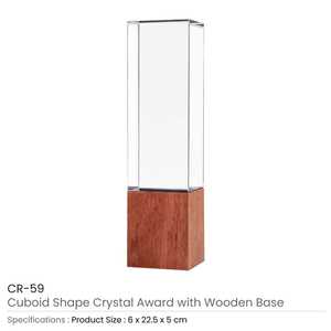 Bandeja de Cristal para Joyas en Forma de Cuboide con Elegante Base de Madera - Product Image 3