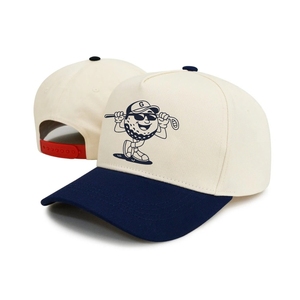 Wholesale Classic Waterproof Golf Hats 5 Panel Two Tone Custom Graphic Printed Logo Sport <b>Cap</b> Golf Headwear Adjustable Buckle - Product Image 4