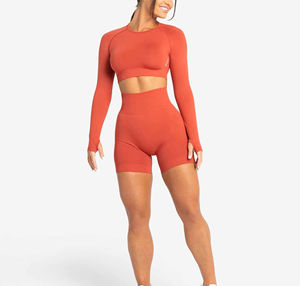 Shorts de sport pour femmes les plus vendus, personnalisables, respirants, en polyester/coton de haute qualité, élastiques, pour yoga et fitness - Product Image 1