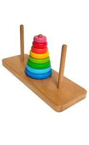 Tour de Hanoï en bois écologique, casse-tête avec 10 anneaux pour enfants, cadeau toutes saisons - Product Image 3