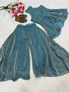 Traje de Fiesta de Lujo con Cuello Halter 2026, Diseño Indo-Occidental, Salwar Kameez de Seda Brillante, Estilo Bollywood, Secado Rápido, Tendencia Fusion - Product Image 5