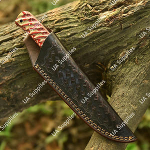 Couteau de chasse/skinner à lame fixe en acier Damas de qualité industrielle, personnalisable, avec manche en bois Pakka, pour le camping en extérieur, vente en gros OEM/ODM - Product Image 3