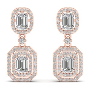 REYES High Quality Emerald Cut 5.3Ct Moissanite Drop Earrings Wholesale Price 925 Sterling Silver Wedding Gift Party Jewelry - Product Image 2