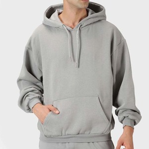 Sweat-shirt à capuche surdimensionné pour homme, couleur unie, en molleton de coton, pull décontracté, vêtement d'automne, prix avantageux, nouvelle arrivée - Product Image 3