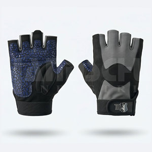 Guantes de Gimnasio de Material PU con Correa Ajustable para la Muñeca y Agarre de Medio Dedo para Levantamiento de Pesas, Fisicoculturismo, Deportes y Ejercicio - Unisex - Product Image 1