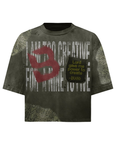 Camiseta de algodón extragrande Y2K para hombre, de manga corta, con estampado personalizado, estilo urbano, desgastada, con hombros caídos y corte cropped. - Product Image 3