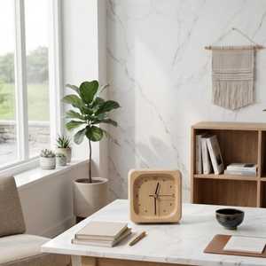 Wooden Desktop <b>Clock</b> Minimalist Style Office Decoration smart Table <b>Clocks</b> - Product Image 5