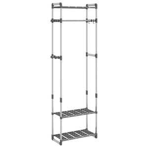 Porte-vêtements en aluminium argenté à 3 niveaux 23,2''x11,4''x75,6'' – Étagères et rails à vêtements durables et élégants - Product Image 2