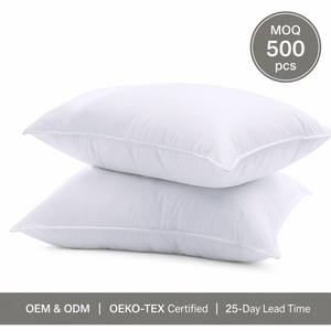 White Solid Rectangle <b>Neck</b> <b>Pillow</b> 100% Cotton Hypoallergenic Eco-Friendly Breathable OEM ODM Certified 500pcs MOQ Modern - Product Image 1