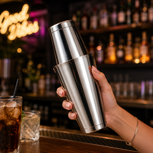 Factory Direct Stainless Steel Boston Cocktail Shaker High Quality Single Serve <b>Bar</b> <b>Tool</b> for Professional Bartenders & <b>Bars</b> - Product Image 1