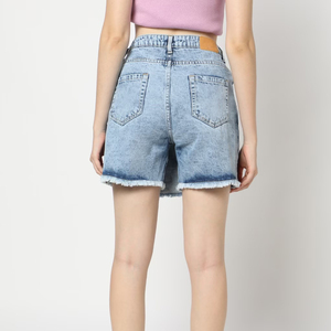 Minifalda vaquera de verano con lavado ácido personalizado, tendencia de moda casual para chicas con cintura natural, falda vaquera de gran venta. - Product Image 3