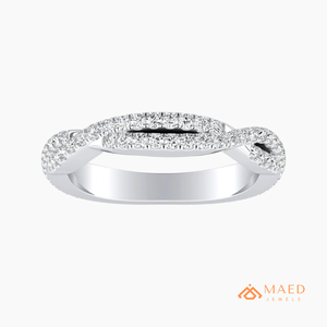 Anillo de Eternidad de Plata de Ley 925 con Moissanita Trenzada, Anillo de Boda de Diamantes para Mujer, EE. UU. - Product Image 1