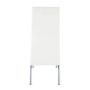 Set di 2 Sedie da Pranzo Senza Braccioli con Schienale Solido Bianche e Cromate - Product Image 4