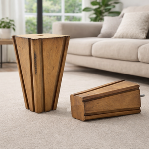 Pieds de canapé décoratifs cannelés en bois massif, pieds de meubles modernes en bois, remplacement pour canapé et armoire - Product Image 2