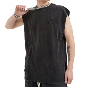 Sports Cotton Boy's Mens Muscle <b>Singlet</b> Sleeveless Knit Tank Tops Bodybuilding Fitness <b>Running</b> Custom Logo Men's Tank Top - Product Image 2