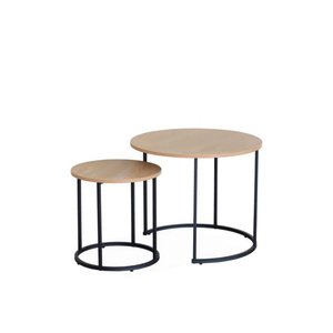 Unique Design Metal <b>Round</b> Coffee <b>Table</b> Natural Finished For Home Living Room Decorative Furniture <b>Side</b> <b>Table</b> With Wood Top - Product Image 5