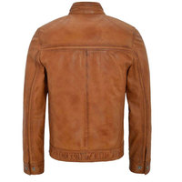 Blouson Bomber en Cuir de Vachette Marron Écologique pour Homme, Col Montant, Fermeture Éclair, Manches Classiques, Couleur Unie, Grande Taille