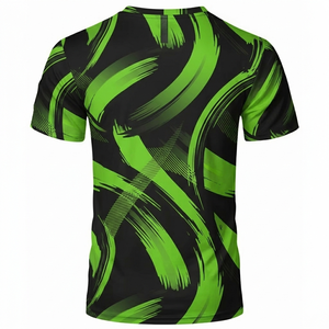 Camiseta de Manga Corta con Cuello Redondo para Hombre, Diseño Floral Personalizado, Corte Regular, Tejido de Poliéster, Impresión por Sublimación, Secado Rápido - Product Image 3