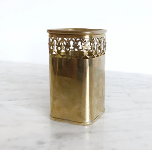 Wholesale Price Excellent Quality Brass Pen Holder Jar Office House <b>Table</b> Desk Unique Metal Stand Pen Holder - Product Image 1