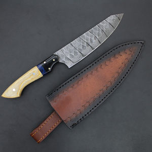 Cuchillo de chef personalizado con mango de acero, cuchillos de Damasco hechos a mano con mango de madera, precio más bajo, cuchillo de chef con tamaño personalizado. - Product Image 6