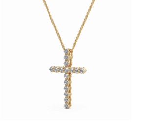 Colgante de Oro con Diamantes 0.320 Quilates 16 Diamantes Oro Amarillo, Rosa y Blanco de 9k, 14k, 18k Joyería Fina Auténtica Collar Minimalista con Dije - Product Image 5
