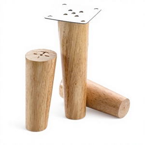 Solid Wood Round Furniture <b>Legs</b> Natural Finish for <b>Sofa</b> Ottoman Cabinet Home Improvement Round Wooden Furniture <b>Legs</b> - Product Image 1