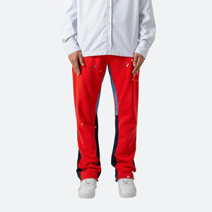 Pantalon de survêtement évasé pour homme de haute qualité, en molleton léger, style streetwear, coupe évasée tendance, coupe-vent - Product Image 2