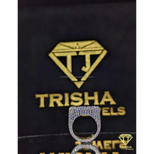 Hip Hop Style Iced Square Ring with VVS Moissanite Diamonds Luxury Bling Jewelry Piece by Trisha Jewels - Product Image 6