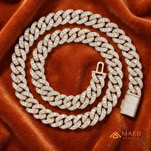 สร้อยคอโมอิสซาไนต์ชุบทอง 18K แบบ Cuban Link สไตล์ฮิปฮอป สำหรับผู้หญิงและผู้ชาย เหมาะสำหรับงานปาร์ตี้ ของขวัญสุดหรู เครื่องประดับชั้นดีจากนิวยอร์กซิตี้ - Product Image 2