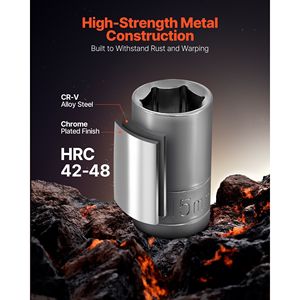 Set di chiavi a bussola da 149 pezzi con attacco da 3/8, 1/4, 1/2 pollici, metrico e SAE, profondo e corto, per meccanici, include cricchetto e bussole - Product Image 2