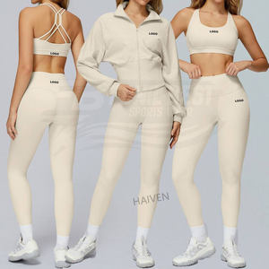 Conjunto Deportivo de 2 Piezas para Mujer, Personalizado, Sin Costuras, Cintura Alta, Ecológico, Transpirable, Leggings de Yoga, Ropa Deportiva de Invierno - Product Image 5