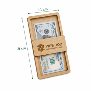 Plateau coulissant en bois personnalisé pour argent avec logo gravé au laser, emballage de boîte à monnaie en bois durable - Product Image 4