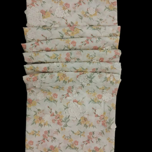 Tissu en coton blanc de qualité supérieure avec imprimé floral et appliques 3D, vente en gros directe usine |   Tissu en coton brodé doux et respirant - Product Image 1