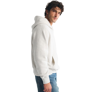 Sweat à capuche unisexe blanc personnalisé en molleton 100 % coton, coupe oversize avec poche, logo discret sur la poitrine, écologique et de qualité supérieure - Product Image 4