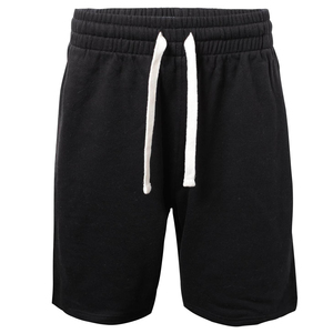 Shorts d'été pour hommes, décontractés, sportifs et tendance, taille mi-haute élastique, couleur unie, logo avant, respirants, en maille tricotée. - Product Image 1