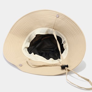 Sombrero de Pescador Negro Unisex, Ajustable, Transpirable, Impermeable, de Lona de Poliéster, para Exteriores, Primavera, Verano, Casual - Product Image 2