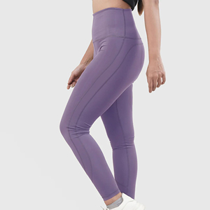 กางเกงเลกกิ้งออกกำลังกายผู้หญิง FLY HUMBLE SPORTSWEAR แบบไร้ตะเข็บ ลายเรียบ ผ้ายืดสแปนเด็กซ์ เอวกลาง ระบายอากาศได้ดี อุ่นสบาย เหมาะสำหรับโยคะ ขายส่ง - Product Image 4