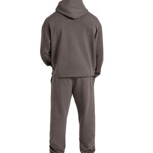 Mens Dark Gray Hoodie Tracksuit <b>Set</b> <b>Matching</b> Sweatpants <b>Jogger</b> Pants Two Piece Casual Sportswear Streetwear Pullover Hooded - Product Image 2