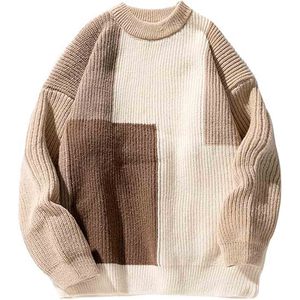 เสื้อสเวตเตอร์ถักลายเคเบิ้ลแขนยาวแบบยูนิเซ็กส์ สไตล์สตรีทแวร์ลำลอง - Product Image 1