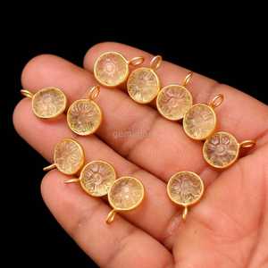 Natural Lemon Quartz Flower Pendant In 925 Sterling <b>Silver</b> Hand Carved Gemstone Charm Lemon Quartz Stone Pendant For Jewelry - Product Image 3