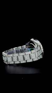 Reloj de Lujo para Hombre con Movimiento de Cuarzo, Correa de Acero Inoxidable, Bisel Plateado, Estilo Rapper, Edición Limitada Vintage - Product Image 4