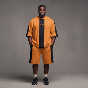 Ensemble homme OEM/ODM 100% coton, logo imprimé en sérigraphie personnalisé, coupe classique, épaules tombantes, respirant, éco-responsable, streetwear. - Product Image 3