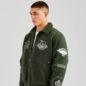 เสื้อแจ็คเก็ตวาร์ซิตี้ผู้ชายแบบกลับด้านได้ เป็นมิตรกับสิ่งแวดล้อม ระบายอากาศได้ดี สวมใส่สบาย ผลิตจากผ้าขนสัตว์ 100% หรือหนังแท้ ทรงโอเวอร์ไซส์ สั่งผลิตขั้นต่ำน้อย สีพื้น - Product Image 3