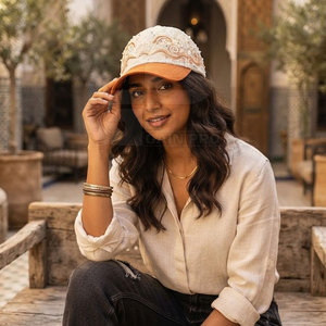 Gorra de Béisbol de Encaje para Mujer, con Paneles Decorativos de Encaje, Detalles de Bordado Floral, Estilo Casual, Accesorio para Exteriores - Product Image 4