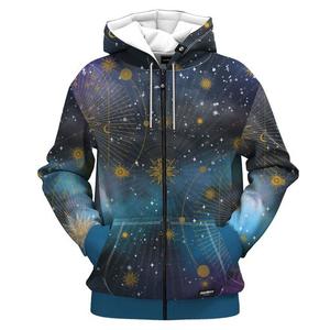 Sudadera con Capucha y Cremallera para Hombre, Estampado por Sublimación con Diseño de Galaxia, Tejido de Poliéster, Ropa Urbana de Otoño - Product Image 1