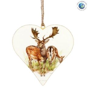 Linea Exports Inc. Adorno Colgante de Metal con Forma de Corazón para Árbol de Navidad, Diseño de Plaza de Pueblo Nevada, Artesanía Ecológica con Tamaño Personalizable - Product Image 6