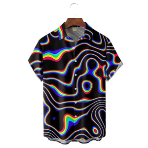 Camisa Hawaiana Estampada de Popelina de Color Sólido para Hombre, Talla Grande, Manga Corta, Transpirable, Informal, para Playa, Verano - Product Image 5