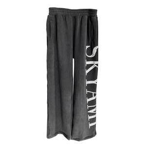 Conjunto de Sudadera con Capucha y Pantalones de Chándal de Algodón con Lavado Ácido, Estampado Serigrafiado y Pedrería, Estilo Urbano Sólido de Invierno, Personalizado de Alta Calidad - Product Image 4