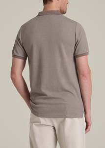 Polo d'été pour homme en coton 100% de luxe, coupe ajustée, côtelé, avec quart de zip, brodé, en maille foncée, à manches courtes - Product Image 4