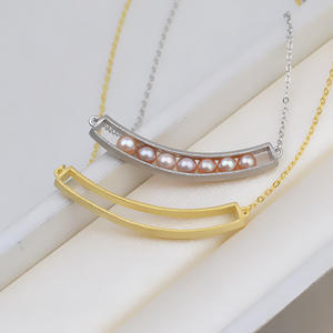 จี้ไข่มุกเงินแท้ S925 สำหรับผู้หญิง พร้อมตัวเรือนเปล่า ไม่มีรู สร้อยคอ ชุดอุปกรณ์ไข่มุก 3.5-4 มม. แฟชั่นทันสมัย 1688 - Product Image 1